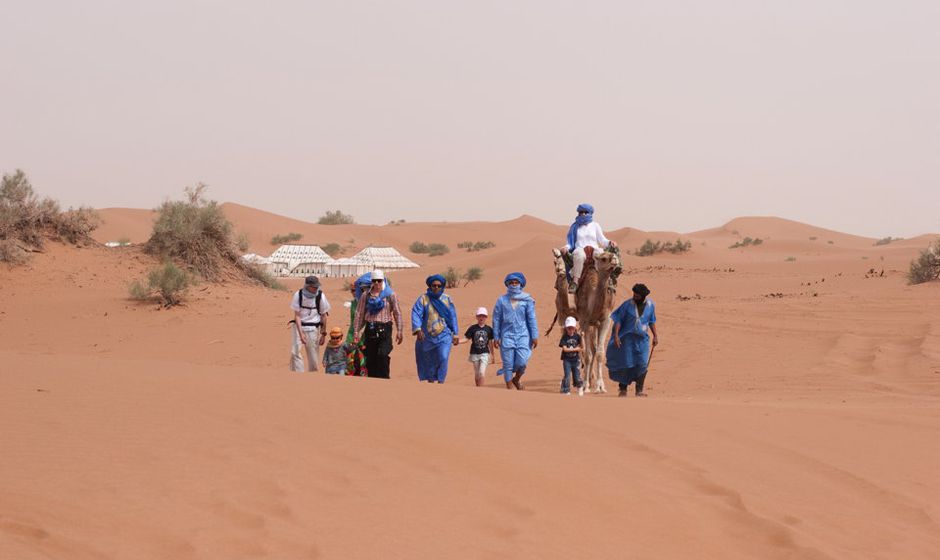 camel trek in the desert morocco